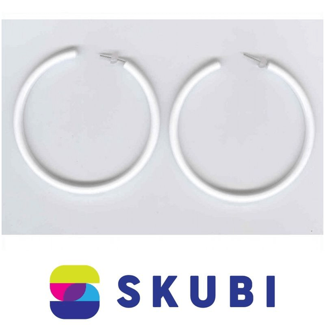 RETRO NÁUŠNICE PLASTOVÉ - KRUHY - 8 CM (č. 70)