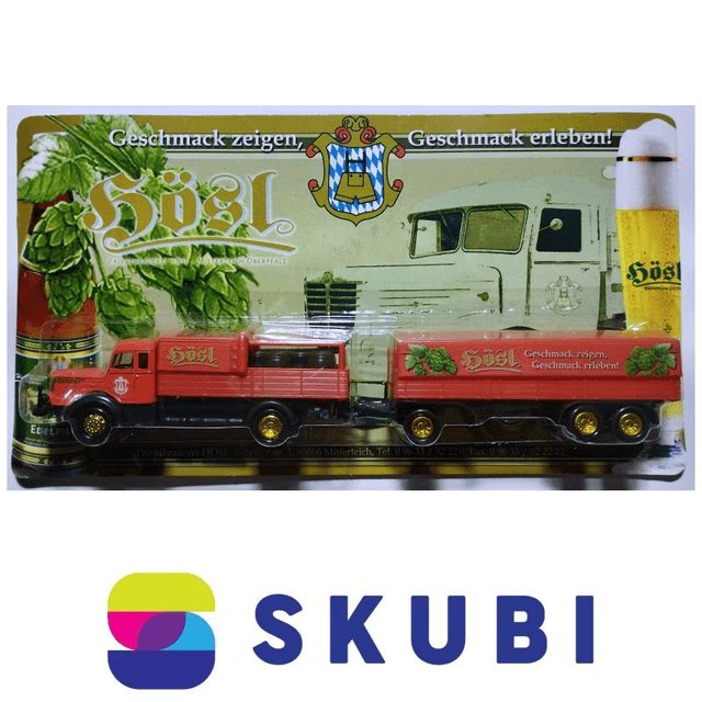 Reklamní kamion s vlekem - Brauerei Hösl - Geschmack zeigen, Geschmack erleben! - model 1:87 H0