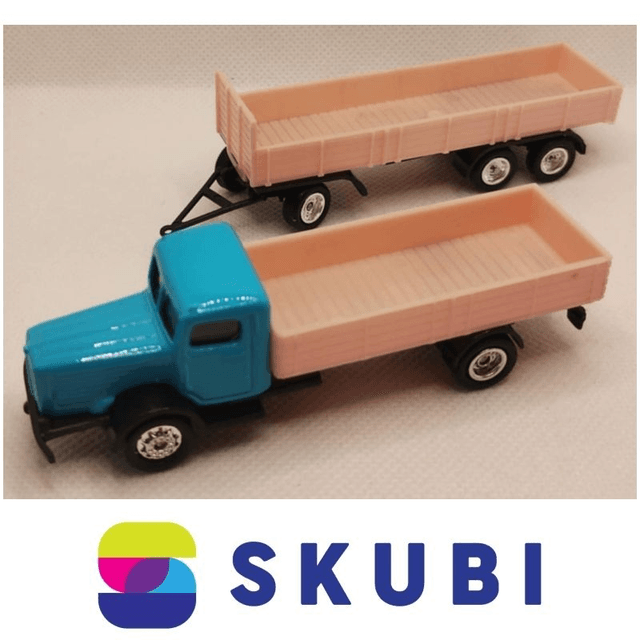 Kamion MAN Büssing 8000 s vlečkou - model 1:87 H0