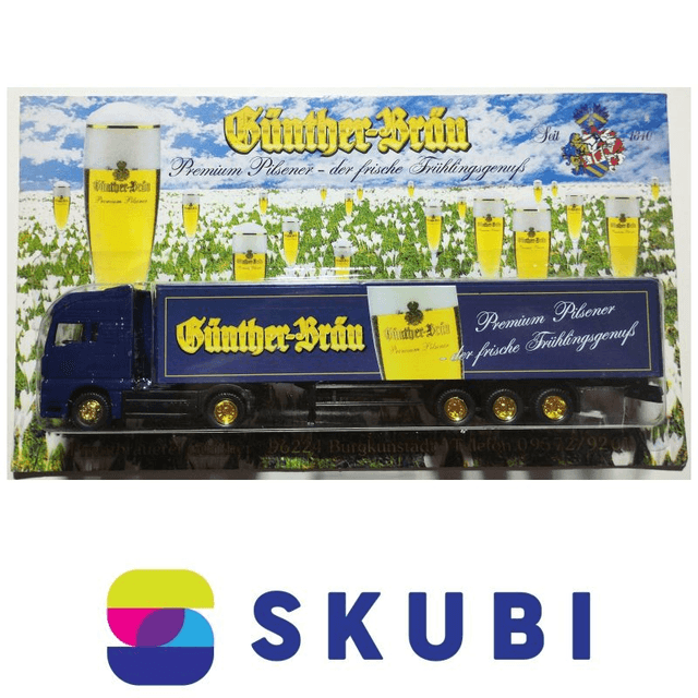Reklamní kamion s návěsem MAN - Günther-Bräu Premium Pilsner - der frishe Frühlingsgenuß - model 1:87 H0