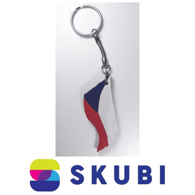 Přívěsek dřevěný - na klíče - vlajka České republiky