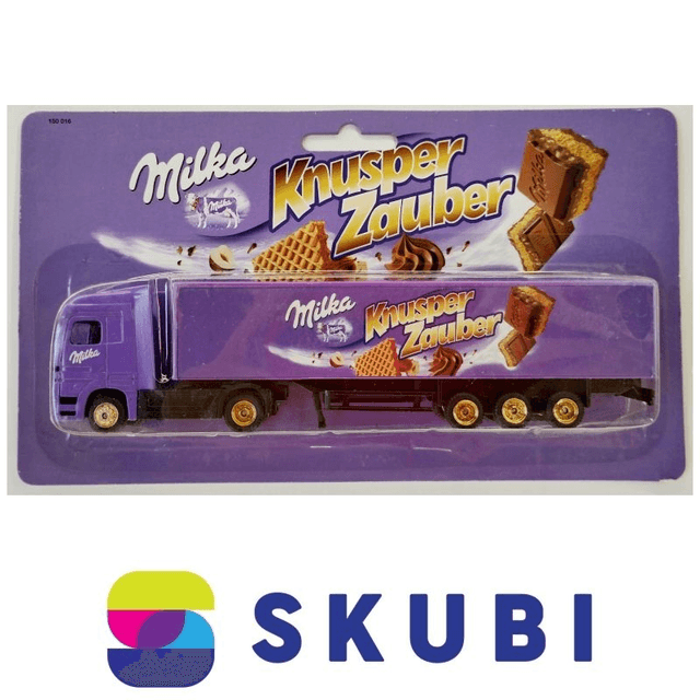 Reklamní kamion s návěsem Mercedes - Milka Knusper Zauber - model 1:87 H0