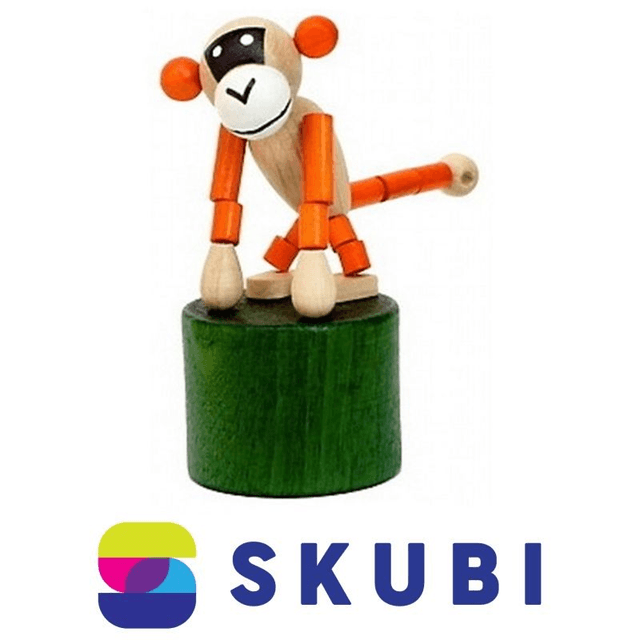 Mačkací dřevěná figurka - opice