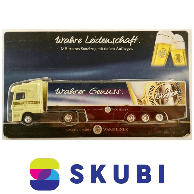 Reklamní kamion s návěsem Mercedes Actros - Warsteiner -Wahrer Genuss - model 1:87 H0