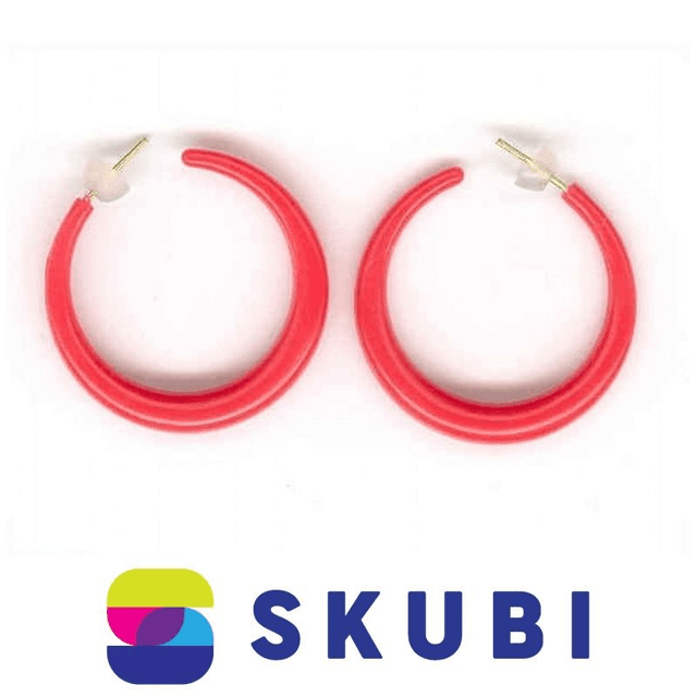 RETRO NÁUŠNICE PLASTOVÉ - KRUHY - 3 CM (č. 100)
