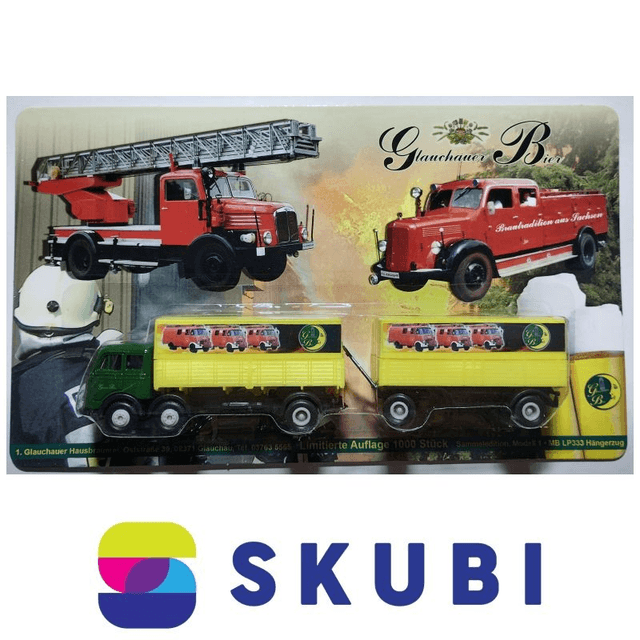 Reklamní kamion s vlekem - MB LP333 - Glauchauer Bier - model 1:87 H0