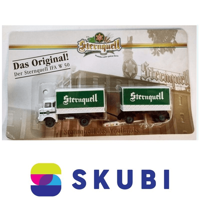 Reklamní kamion s vlekem - IFA W 50 - Sternquell Braurei Plauen - model 1:87 H0