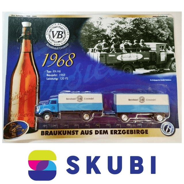 Reklamní kamion s vlekem - IFA H6 1968 - VB Betriesteil Einsiedel -  model 1:87 H0