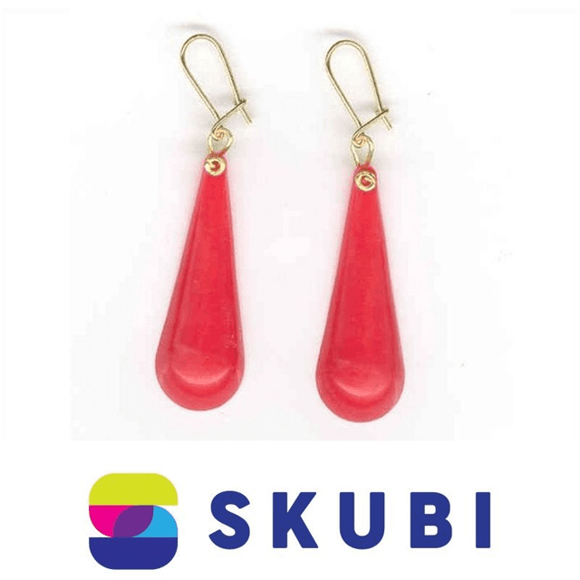 RETRO NÁUŠNICE PLASTOVÉ - KAPKY - 4 CM - NA HÁČKU (č. 125)
