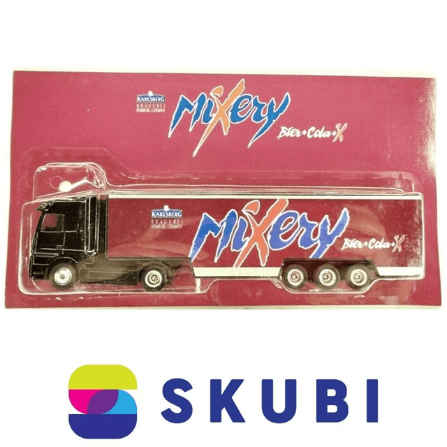 Reklamní kamion s návěsem Mercedes Actros - Karlsberg Brauerei Mixery Bier+Cola X - model 1:87 H0