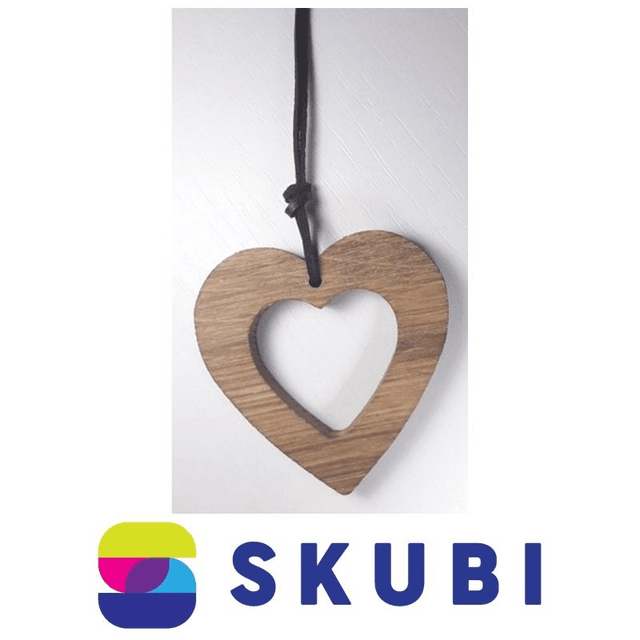 Přívěsek dřevěný - na krk - srdce prořezávané - masiv dub